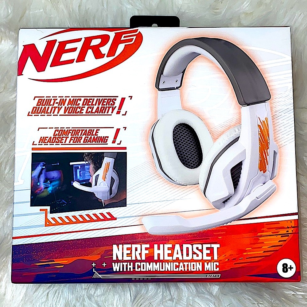 Nerf Orange and White Headset With Communication Mic